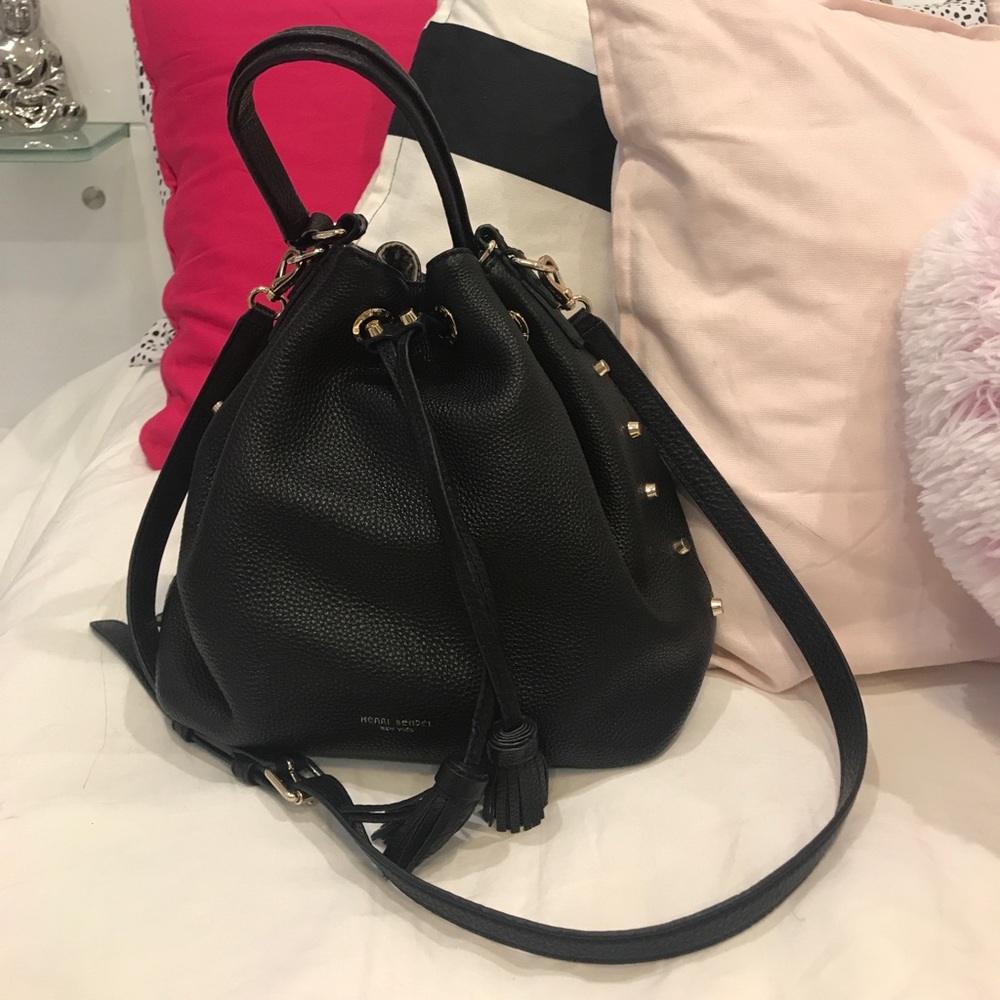 Henri bendel drawstring studded bag